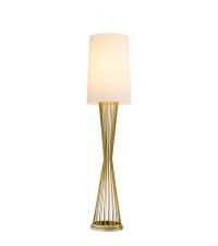 feine goldene Stehlampe mit weißem Schirm von Eichholtz