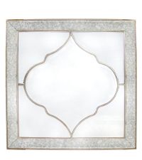 antiker Wandspiegel im Marrakesh-Stil mit mattierten Spiegelelementen 