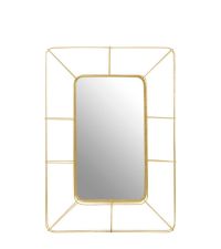 rechteckiger Wandspiegel mit zartem goldenen Metallrahmen mit Sprossen