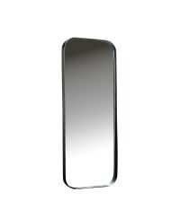 länglicher Spiegel mit abgerundeten Kanten und zartem Rahmen aus schwarzem Metall
