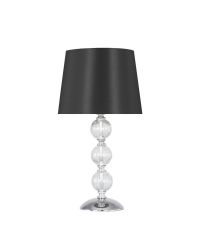 elegante kleine Tischlampe mit drei Glaskugeln Lampenschirm schwarz