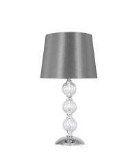 elegante kleine Tischlampe mit drei Glaskugeln Lampenschirm silber