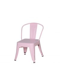 süßer kleiner Kindersessel im Industrial-Style, Kinderstuhl aus Metall rosa