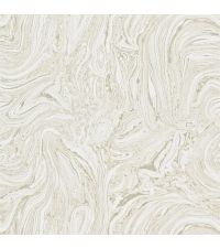 leicht schimmernde Tapete in Marmor-Optik, beige mit silbernen Akzenten