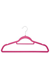 10 Kleiderbügel mit Samtbezug, pink