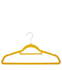 10 Kleiderbügel mit Samtbezug, gelb
