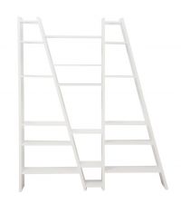 Modernes asymmetrisches Regal, Bücherregal weiß Modernes abgeschrägtes Regal, weiß