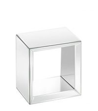 quadratisches Wandregal, Schweberegal aus verspiegeltem Glas