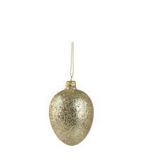 kleines Osterei aus Glas mit Glitter, gold