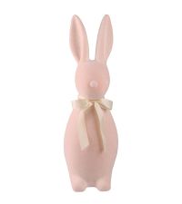 riesiger, stehender Deko-Osterhase mit weicher Oberfläche in rosa