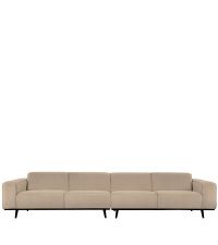 riesiges, modernes Statement-Sofa, Vierersofa mit Bouclé-Bezug, beige