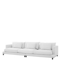 großes, elegantes Sofa von Eichholtz mit weißem Bezug und schwarzen Füßen