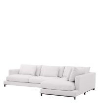 elegantes Ecksofa von Eichholtz mit weißem Bezug und schwarzen Füßen