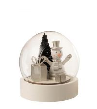 süße weihnachtliche Dekokugel mit LED-Beleuchtung mit Schneemann