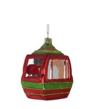 Weihnachtsanhänger Gondel aus Glas rot & grün
