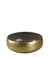 runde Schale im orientalischen Stil mit Email-Beschichtung, Taupe & Gold