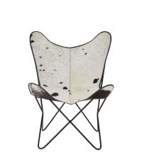 lässiger Butterfly-Style-Chair mit Kuhfell