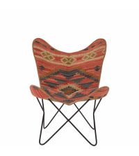 lässiger Butterfly-Chair mit Ethno-Muster, bunt