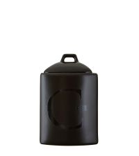 schwarze Aufbewahrungsdose aus Keramik mit Gummidichtung für Kaffee mit großer Aufschrift Coffee