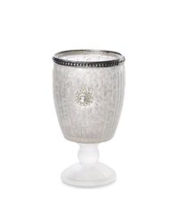 Teelichtglas-Pokal in Frozen-Optik mit Schmuckstein