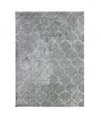 Kunstfaser-Teppich mit Trellis-Muster, grau