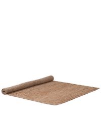 großer, naturfarbener Teppich aus Jute & Hanf