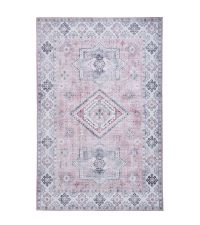 trendiger Teppich mit traditionellem Muster in Used-Optik, rosé - 2 Größen