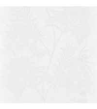 Vliestapete mit großem reflektierendem Blumenmuster, weiß