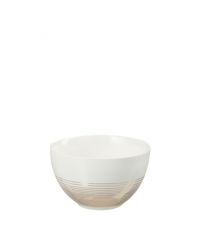 weiße Keramikschüssel mit goldenen Streifen, klein 