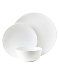 12-teiliges, rundes Geschirr-Set, weiß