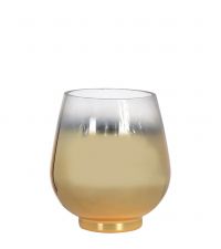 bauchige Vase aus klarem Glas mit goldenem Farbverlauf 