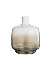Vase aus massivem, getönten Glas mit Farbverlauf, taupe