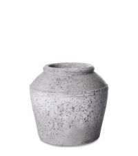hellgraue Terrakotta-Vase in Antik-Optik
