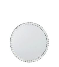 klein, runde Platte oder Dekoteller aus Spiegelglas & Einfassung aus Dekosteinen