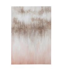 modernes Wandbild auf Leinwand mit abstraktem, erhabenem Muster, Farbverlauf & Glitter, rosa bis taupe