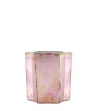 Teelichthalter aus Glas im Sternform, rosa