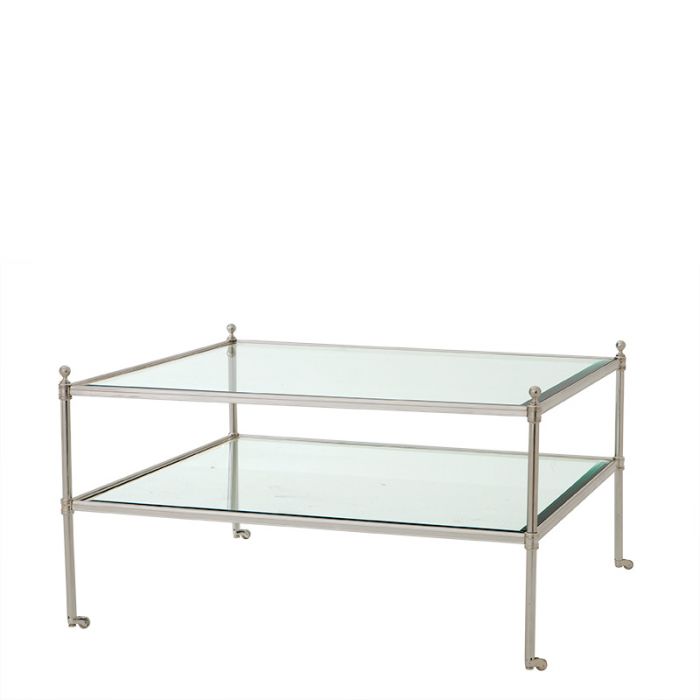 Zarter Eleganter Couchtisch Mit Glas Und Messingelementen Eichholtz