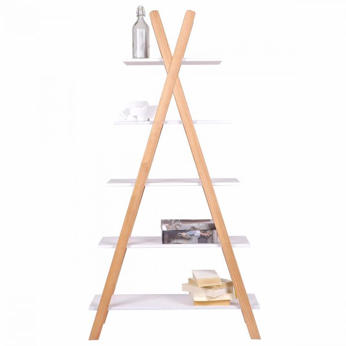 TIpi Bücherregal aus weißen und braunen Kiefernholz TIpi Bücherregal aus weißen und braunen Kiefernholz