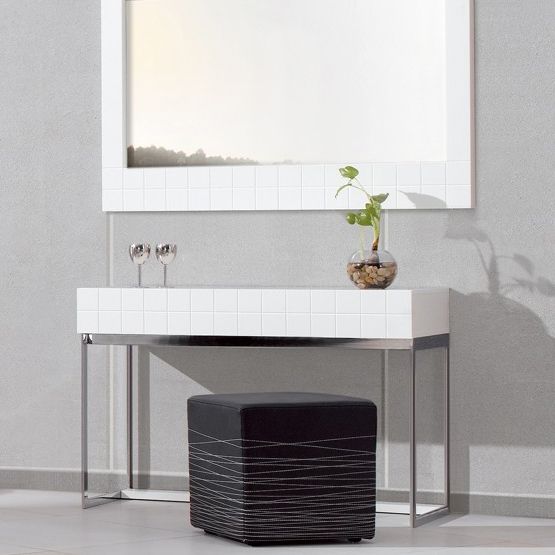 Moderne Konsole Oder Schreibtisch Basel Matt Weiss Fusse Aus Chrom