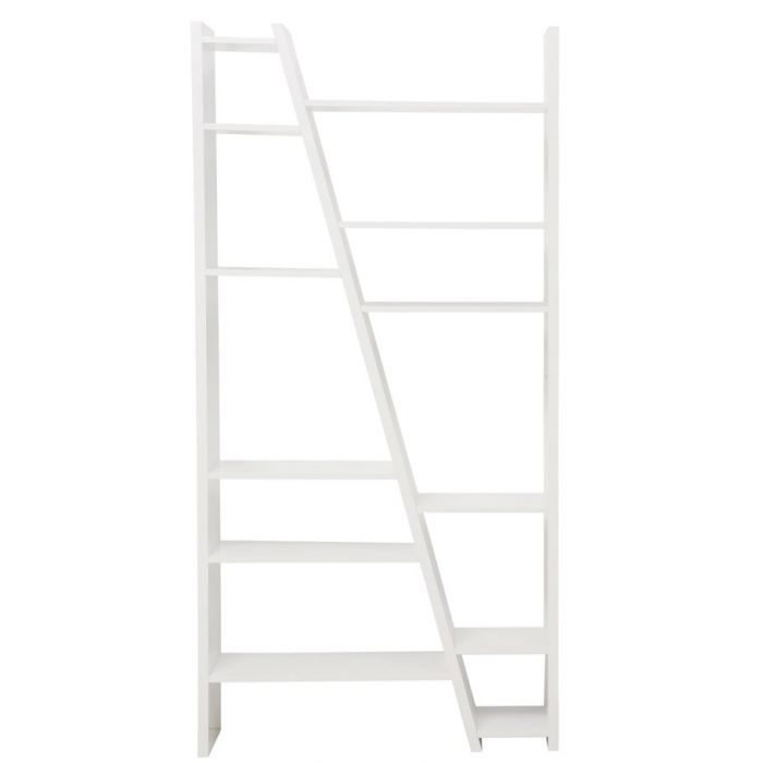 Modernes asymmetrisches Regal, Bücherregal weiß großes modernes asymmetrisches Regal, Bücherregal weiß