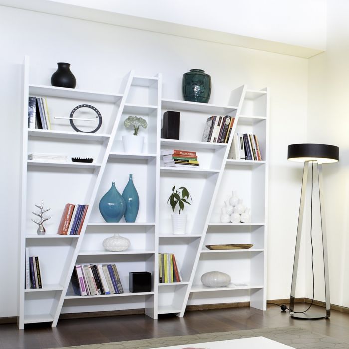 großes modernes asymmetrisches Regal, Bücherregal weiß modernes Bücherregal weiß #InstaShop