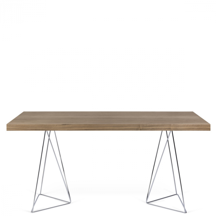 Moderner Esstisch Oder Schreibtisch Mit Besonders Zarten Chromfussen Wenge