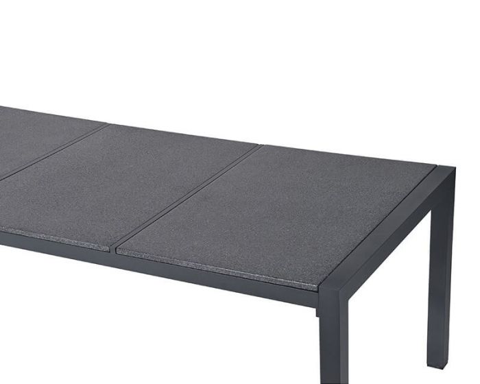 Outdoor Esstisch Mit Massiven Steinplatten Gartentisch Anthrazit Dunkelgrau