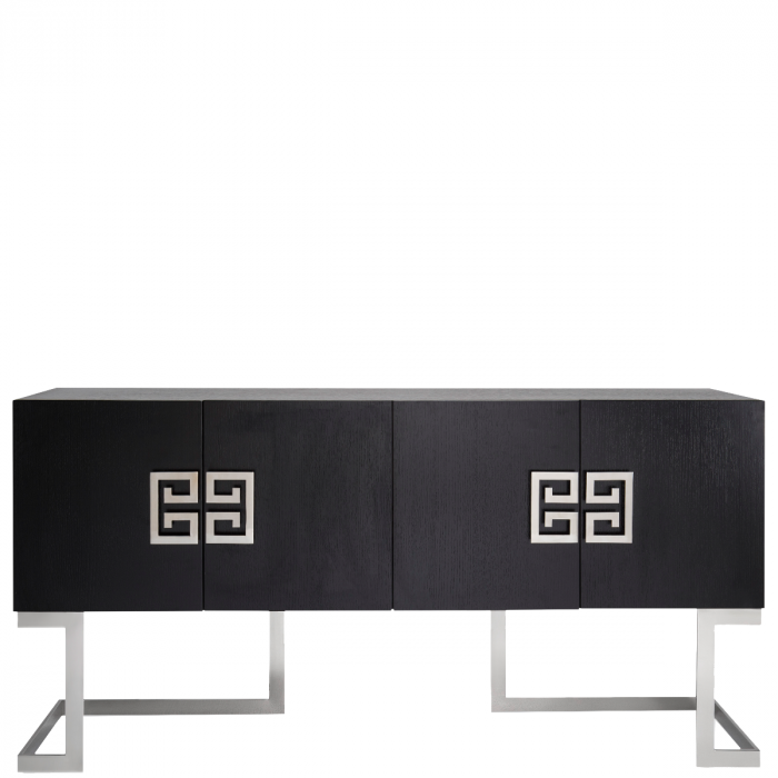 Hochwertiges Sideboard Mit Eichenfurnier Und Fussen Aus Edelstahl