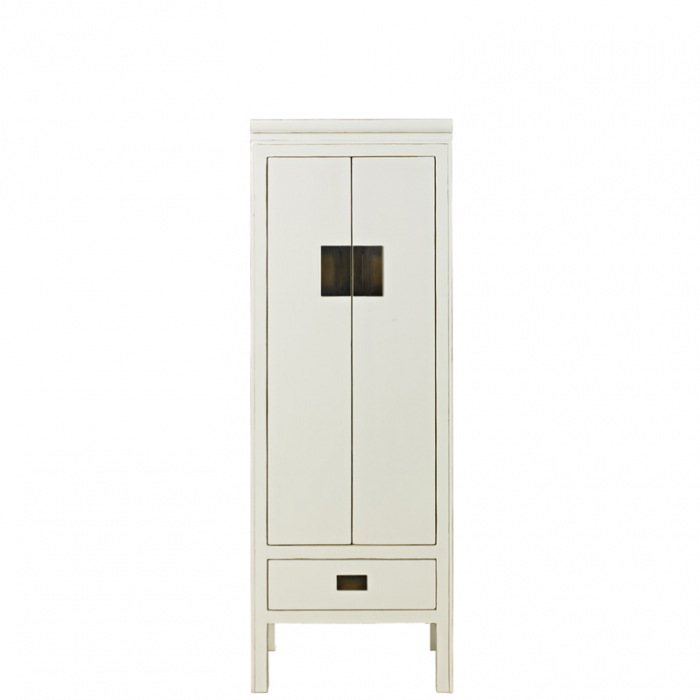 Schmaler Asiatischer Hochschrank Pure Asia Weiss