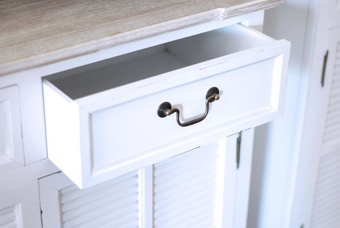 Schreibtisch Shabby Style Im Landhausstil Mit 3 Laden Und 2 Turen Weiss