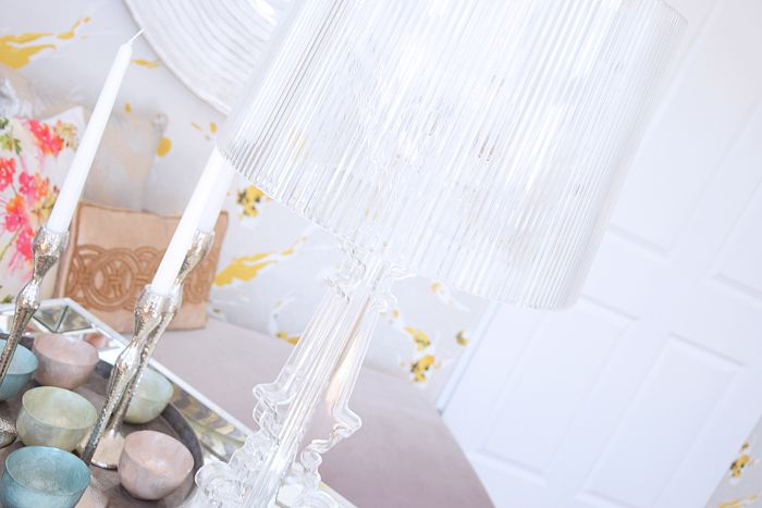 Grosse Moderne Tischlampe Aus Klarem Acrylglas
