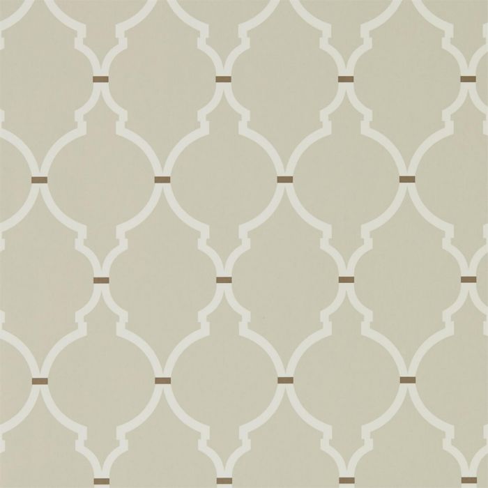 Tapete Mit Geometrischem Trellis Muster In Beige Mit Cremefarbenem Muster