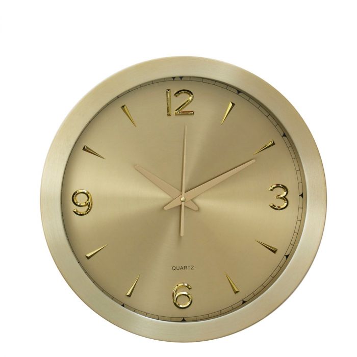 Runde Wanduhr Mit Metallischem Effekt In Gold Gross