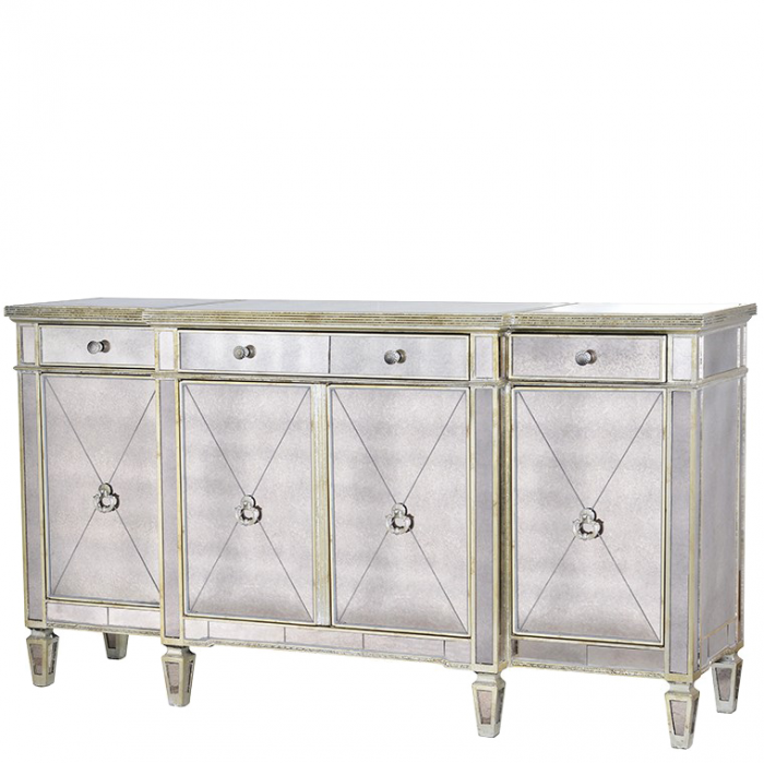 rahmenlose verspiegelte schranktüren großes verspiegeltes sideboard in antikoptik mit vier türen rahmenlose verspiegelte schranktüren großes verspiegeltes sideboard in antikoptik mit vier türen